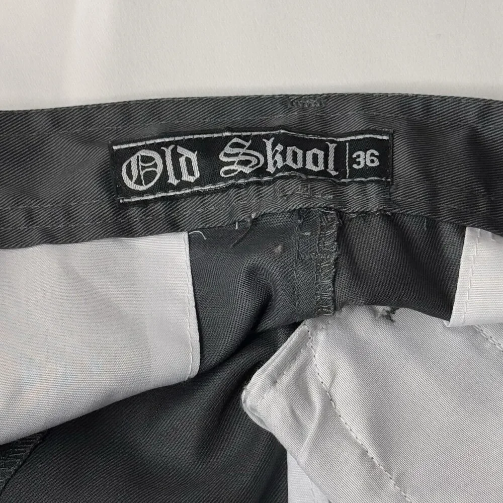 Men's Old Skool Sz 36 Cargo Shorts Zipper Fly 6 Pockets Skater Charcoal Cotton B